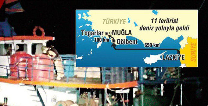 PKK'lı teröristleri Muğla'ya getiren tekne Türkiye’ye 6 sefer düzenlemiş