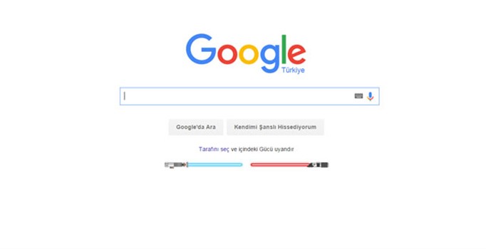 Google Star Wars filminin simgesi ışın kılıcını doodle yaptı