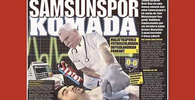 Samsunspor yerel basınından Ümit Özat'a dev gönderme