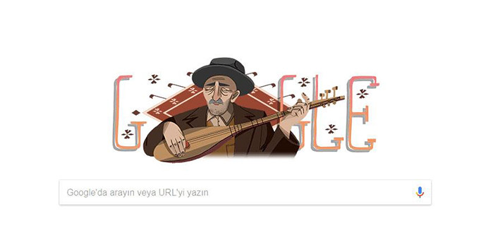 Google Aşık Veysel'e özel doodle yaptı