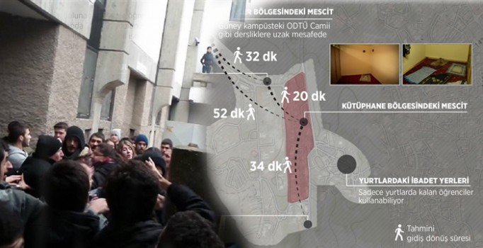 ODTÜ'de mescide 52 dakika yürümek zorunda olan öğrenciler var