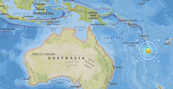 Pasifik ülkesi Yeni Kaledonya'da 7.0 büyüklüğünde deprem
