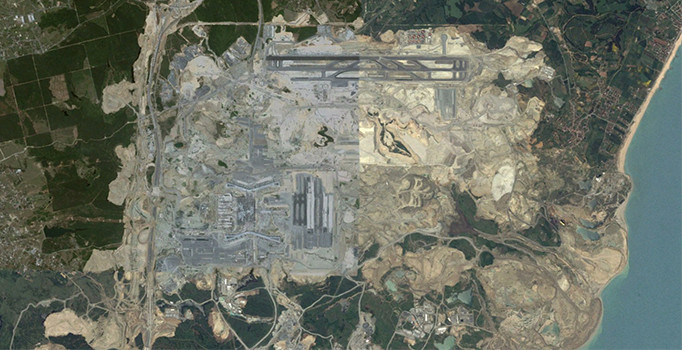 3. Havalimanı inşaatının yıllar içinde değişimi uzaydan görüntülendi