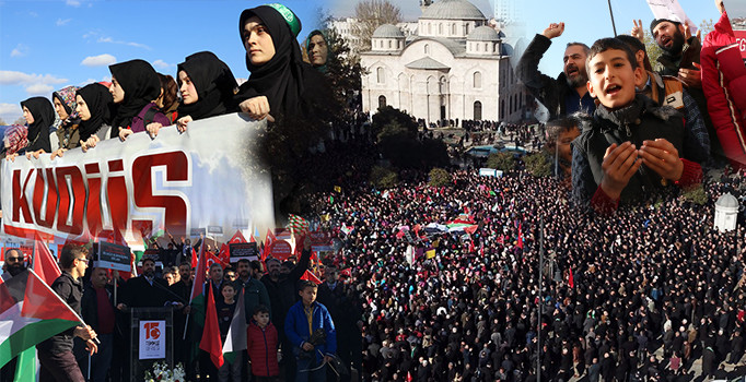 Türkiye ayakta: 81 ilde Kudüs protestosu