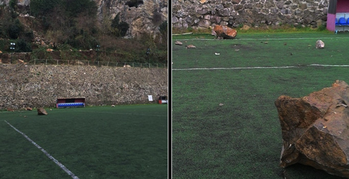 Trabzon'da amatör maçta korkutan olay