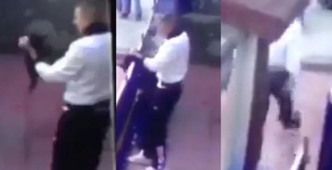 Kediye işkence eden asker terhis olu olmaz polise saldırdı! Tutuklandı