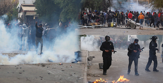 Tunus'ta protesto gösterilerinde yağmalamalar başladı