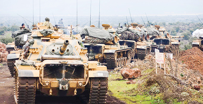 Afrin’e 7 koldan asker kalkanı