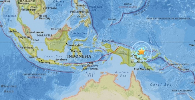 Papua Yeni Gine'de  6.3 büyüklüğünde deprem meydana geldi