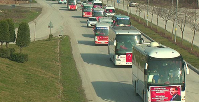 Düzce'de Mehmetçik'e konvoylu destek