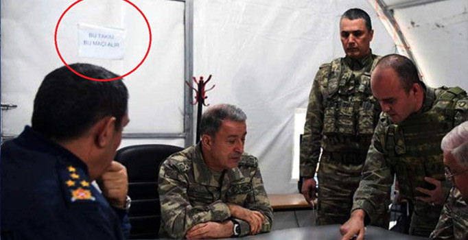 Zeytin Dalı Harekat Merkezi'nde dikkat çeken yazı