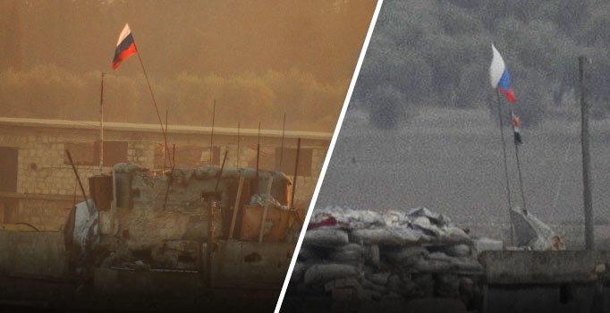 YPG, Afrin'de Rus bayraklarını çekti