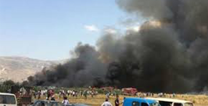 Lübnan'daki Suriyeli mülteci kampında yangın