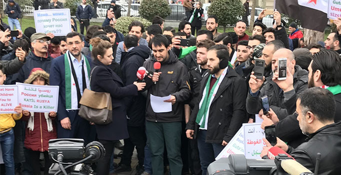 Fatih'te Doğu Guta eylemi