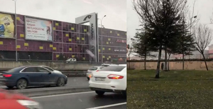Sondakika! İstanbul'da beklenen kar yağışı başladı
