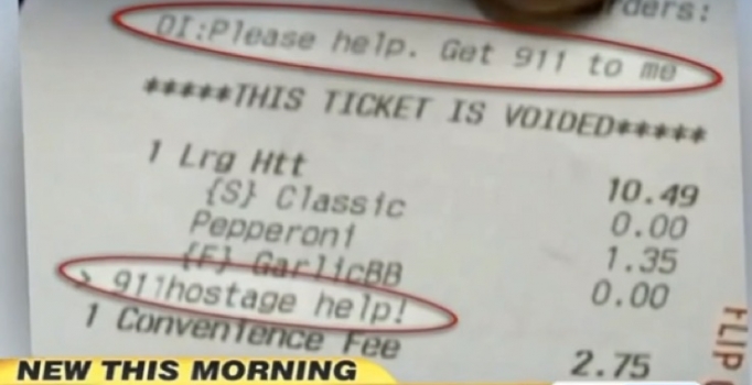 Kadın rehine Pizza Hut uygulamasıyla kurtuldu!