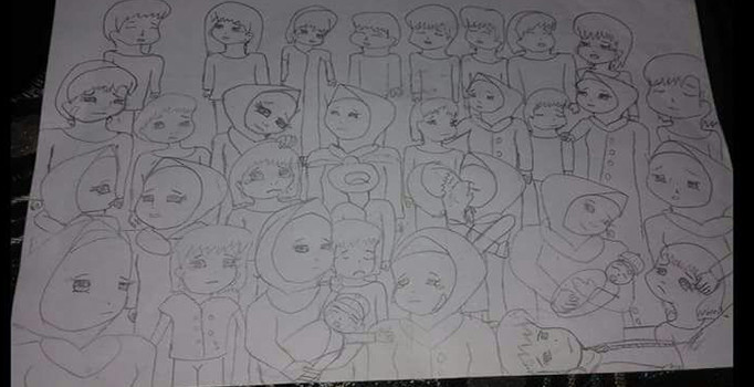 7 yaşındaki Doğu Gutalı kız çocuğu sığınaklarda yaşayan insanların dramını çizdi