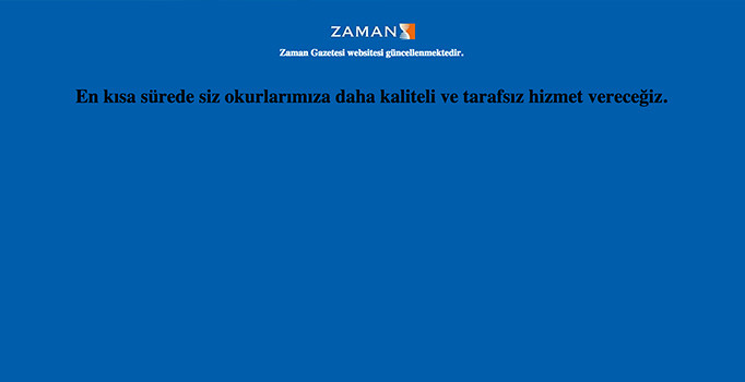 Zaman Gazetesi'nin internet sitesi kapatıldı