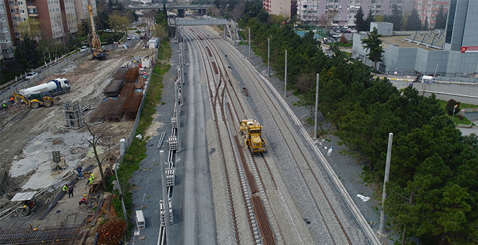 Halkalı-Sirkeci Banliyö hattında başlayan test sürüşleri havadan görüntülendi