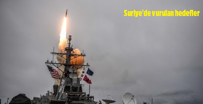 İşte Suriye'de vurulan hedefler! Suriye haritasında isim isim ABD'nin vurduğu yerler