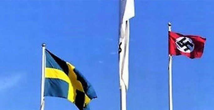 Hitler'in doğum günüde İsveç'te Nazi bayrağı