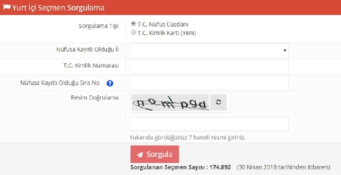 YSK Yurt İçi Seçmen Sorgulama 2018 | Nerede oy kullanacağım?