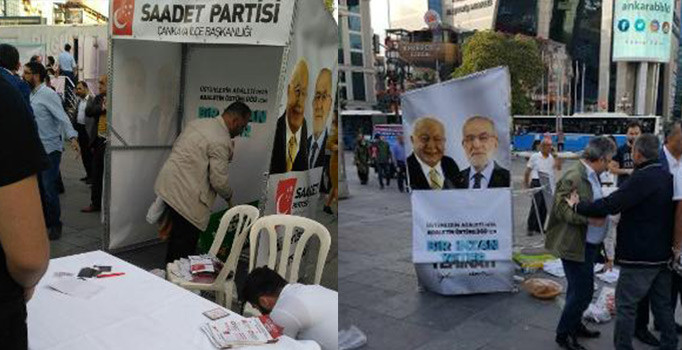 Son dakika! Saadet Partisi'nin standına çirkin saldırı