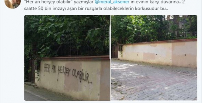 Akşener'e tehdit yazısı yazan şüpheli adli kontrolle serbest bırakıldı