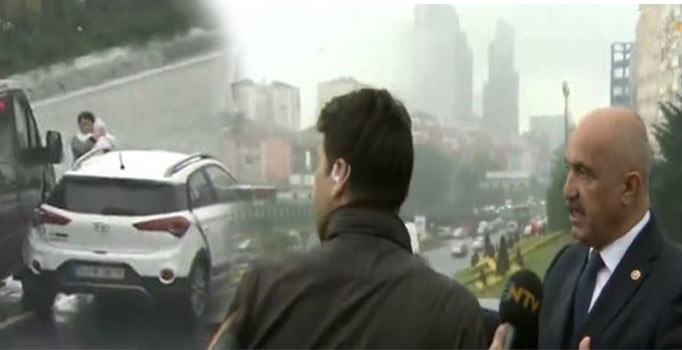 Canlı yayında trafik kazaları anlatılırken kaza oldu