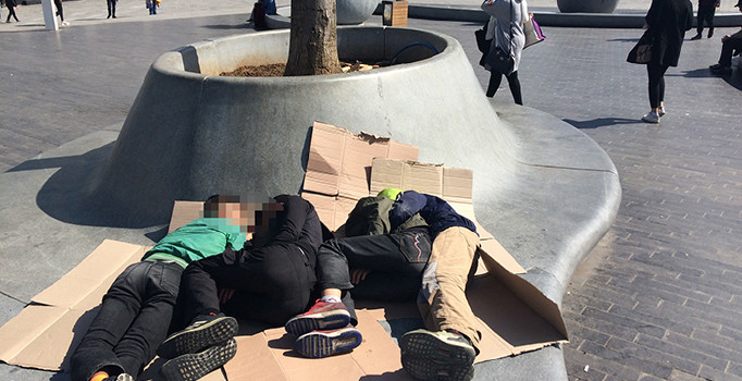 Taksim'de yine kahreden görüntü