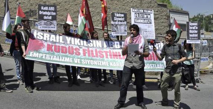 ABD Başkonsolosluğu önünde 'Kudüs' protestosu