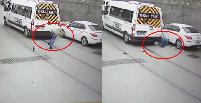 Sarıyer'de inanılmaz kaza! Saliselerle kurtuldu