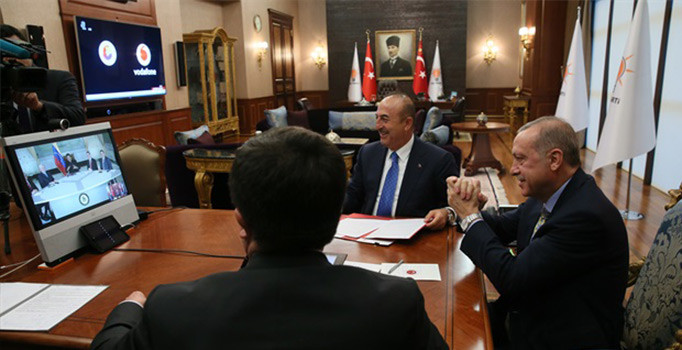 Cumhurbaşkanı Erdoğan ile telekonferansla görüştü