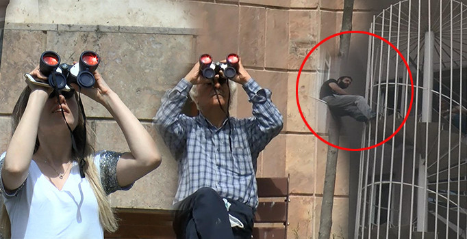 İntihar girişimini dürbünle izlediler