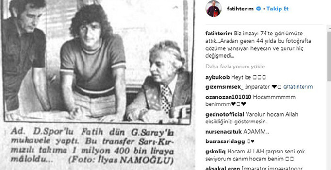 Fatih Terim, Galatasaray’a attığı ilk imzayı unutmadı