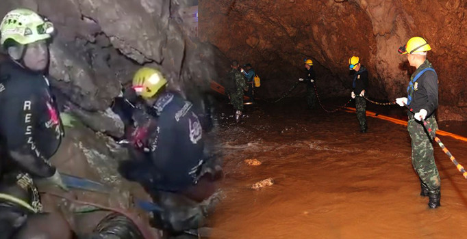 Tayland'da mağarada mahsur kalan çocukları kurtarma operasyonu başladı