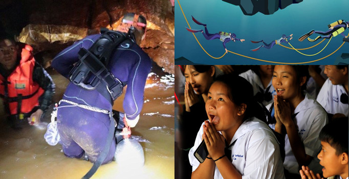 Tayland'da mahsur kalan çocuklar için 90 dalgıç harekete geçti