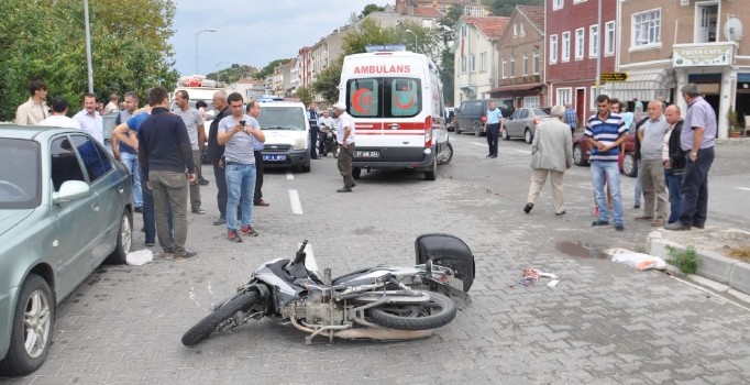 Motosikletin çarptığı küçük kız yaralandı