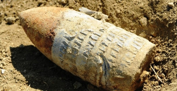 Çanakkale'de patlamamış top mermisi bulundu