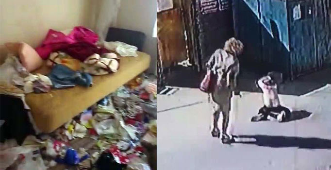 Küçük kıza anne şiddeti kamerada