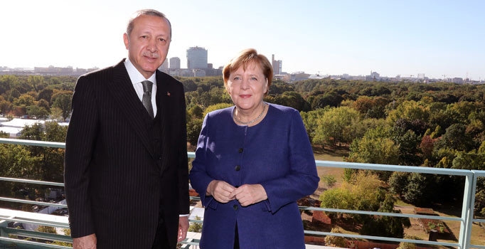 Erdoğan ile Merkel'den ikinci görüşme: İşte ilk kareler