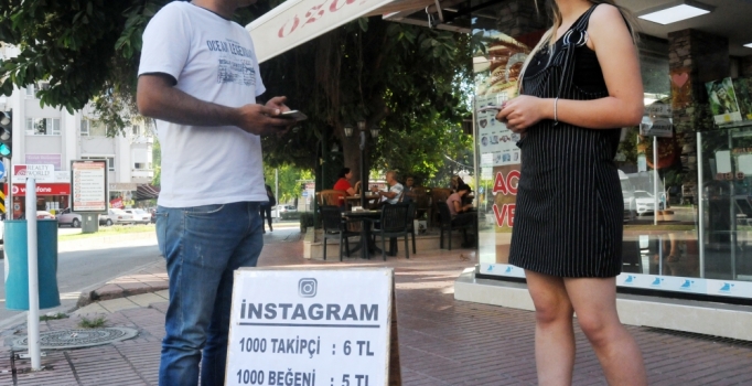 Sokakta takipçi ve beğeni satıyor