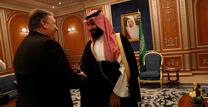 Pompeo ve Kral Selman ve Veliaht Prens'le kaşıkçı olayını görüştü