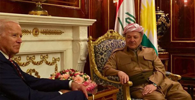 Mesut Barzani ile Joe Biden Erbil'de bir araya geldi