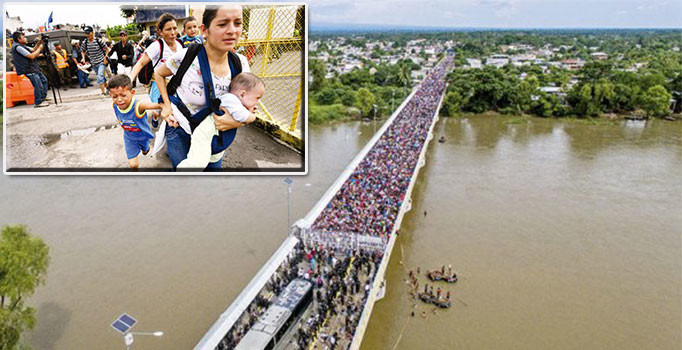 ABD'de utanç görüntüsü... Binlerce mülteci köprüde mahsur