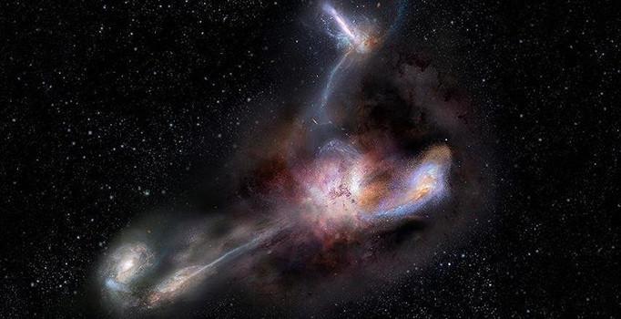 Evrendeki en parlak galaksi komşularını yiyor