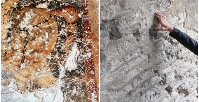 Fresk yontularak çalındı