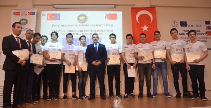 Erasmus projesi sertifika töreni