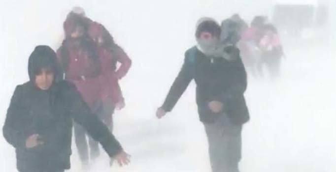 Van'n Başkale ilçesinde okullara kar tatili