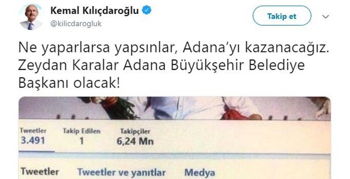 Kemal Kılıçdaroğlu'ndan 'Zeydan Karalar' paylaşımı